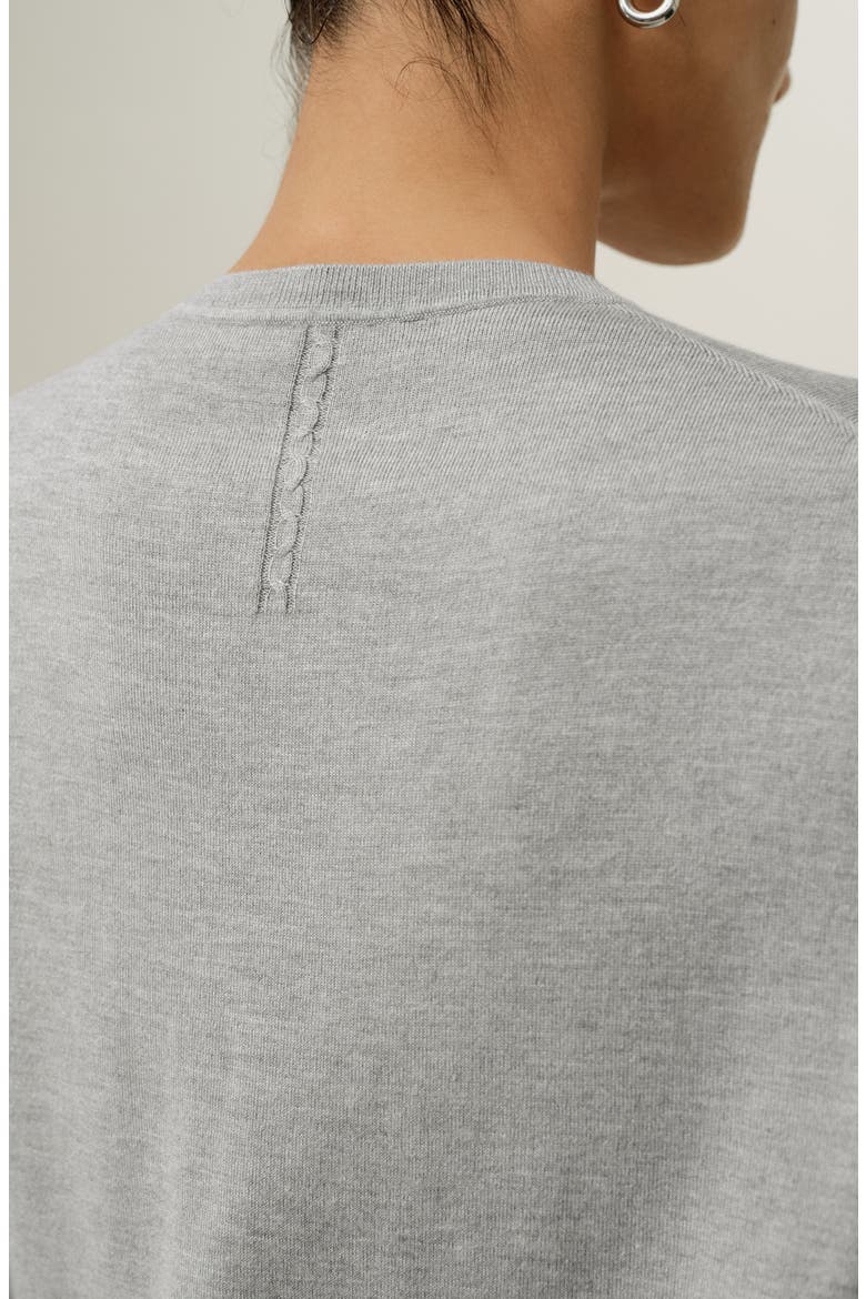 Women's Round-Neck Silk Cashmere Cardigan, Alternate, color, Foggy