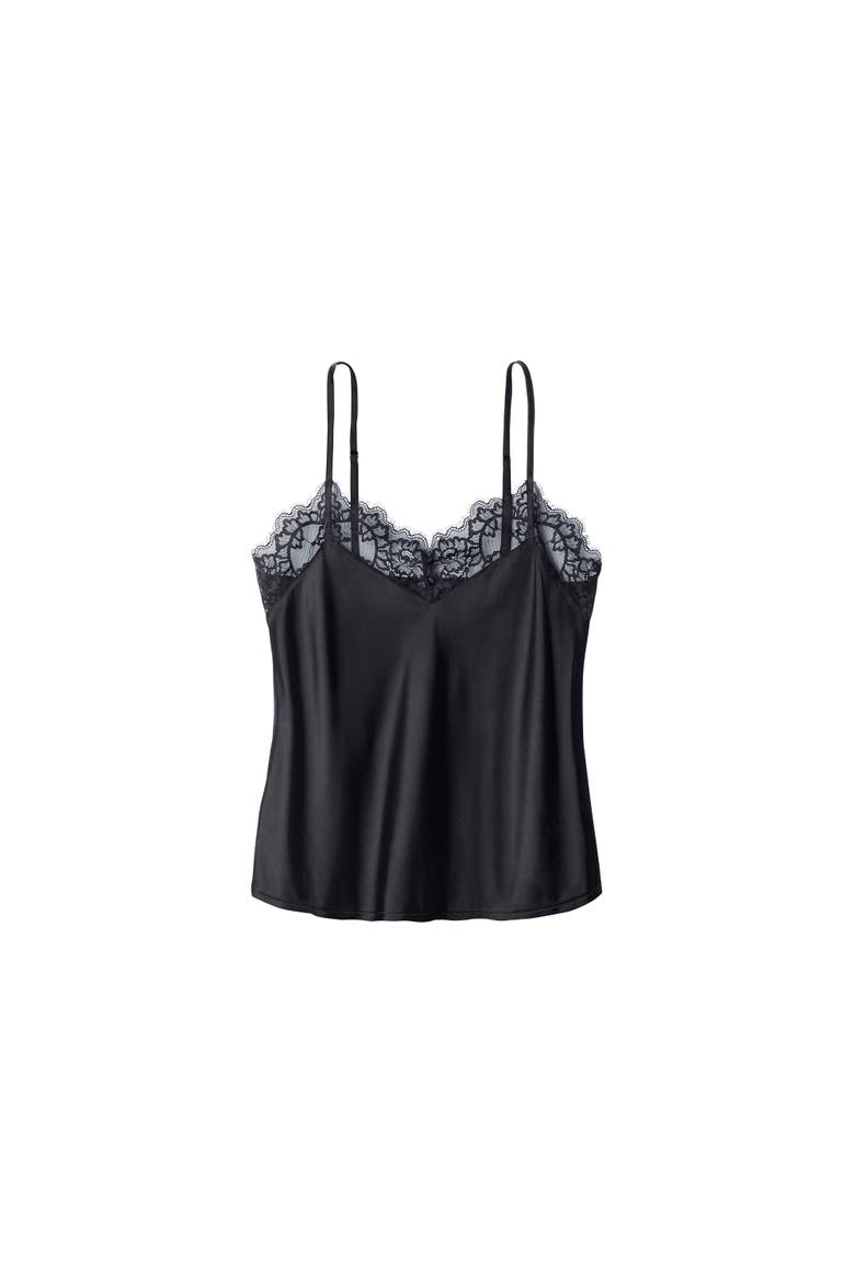 Silk Lace Camisole, Alternate, color, Black