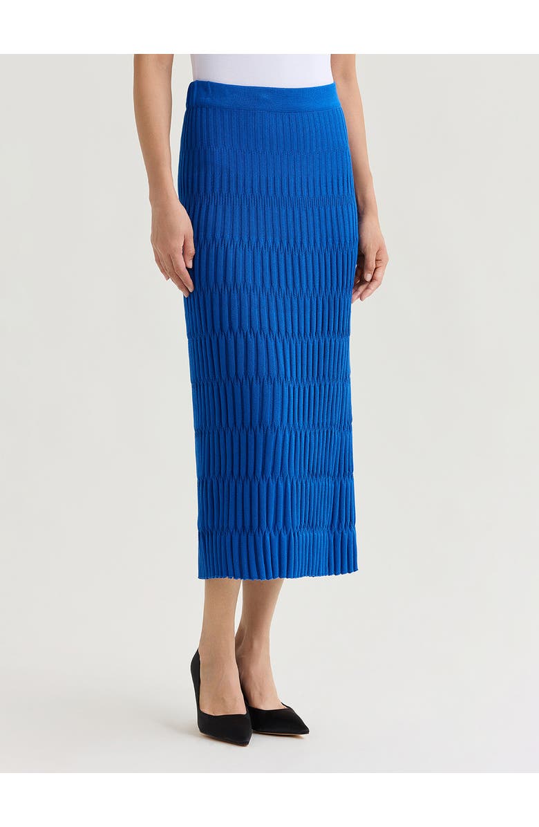 Misook Raised Geometric Soft Knit Maxi Skirt, Alternate, color, Aegean Blue