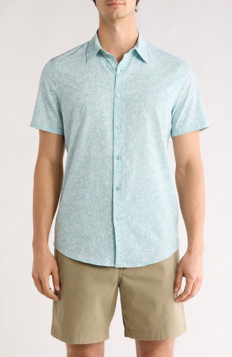 Sprigs Short Sleeve Performance Button-Up Shirt