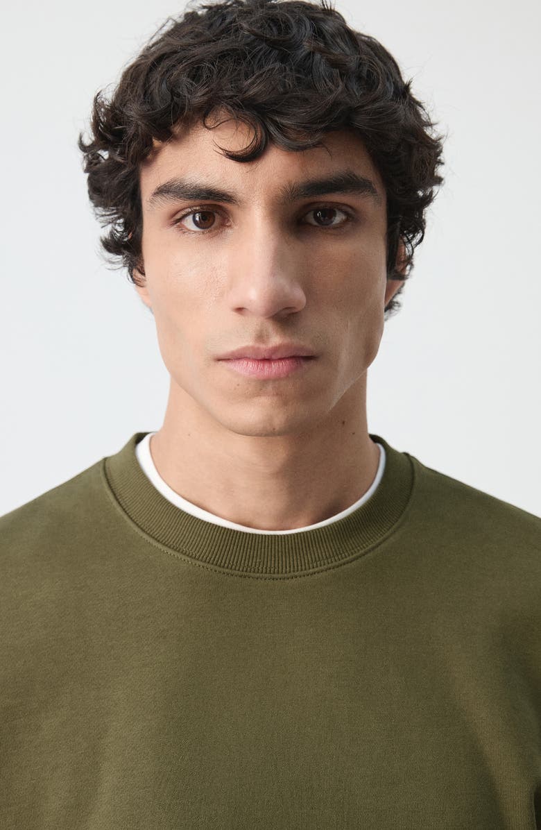 MANGO Regular Fit Cotton Sweatshirt, Alternate, color, Dark Green