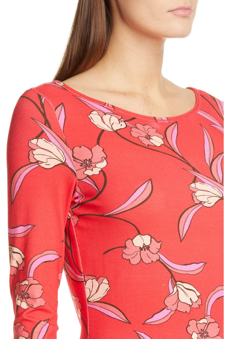 Spring Floral Jersey Top, Alternate, color, POPPY MULTI