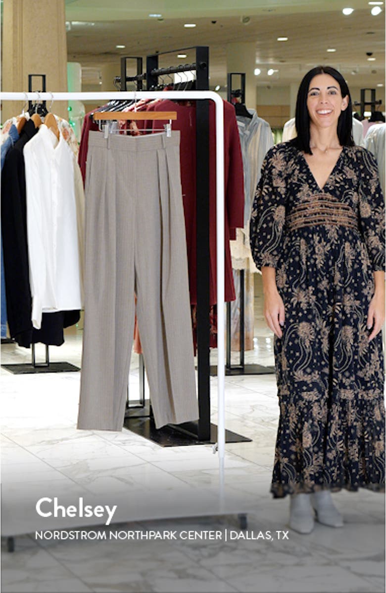 Pleated Chalk Stripe Wide Leg Pants, sales video thumbnail