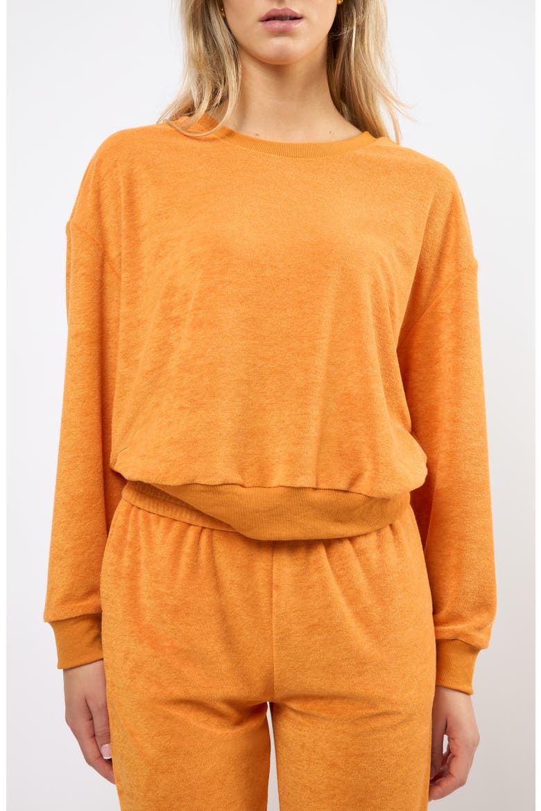 Terry Cloth Sweatshirt, Main, color, ORANGE