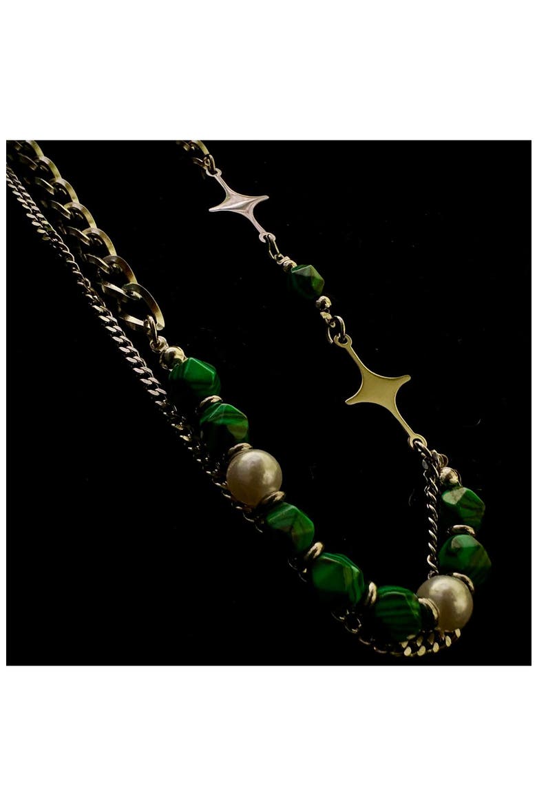 Beaded Layered Necklace, Alternate, color, SILVER