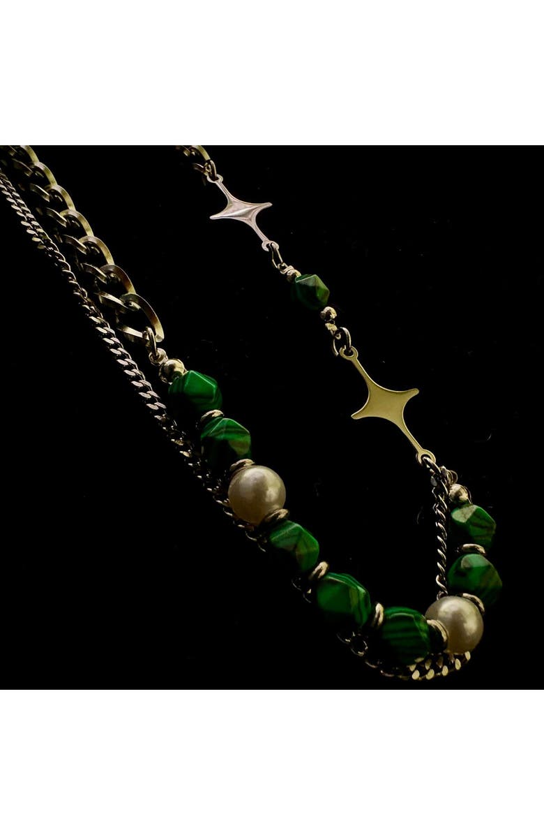 REBL Beaded Layered Necklace, Alternate, color, Silver