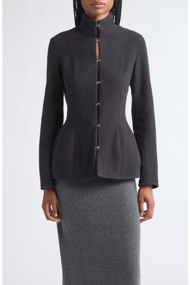 Shaped Victorian Fleece Jacket, Main, color, BLACK