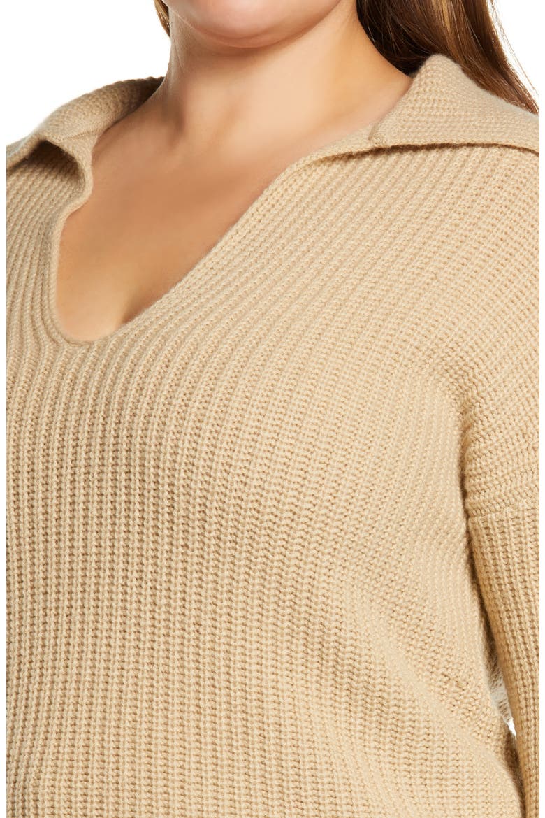 Collared Wool & Cashmere Sweater, Alternate, color, FAUNA