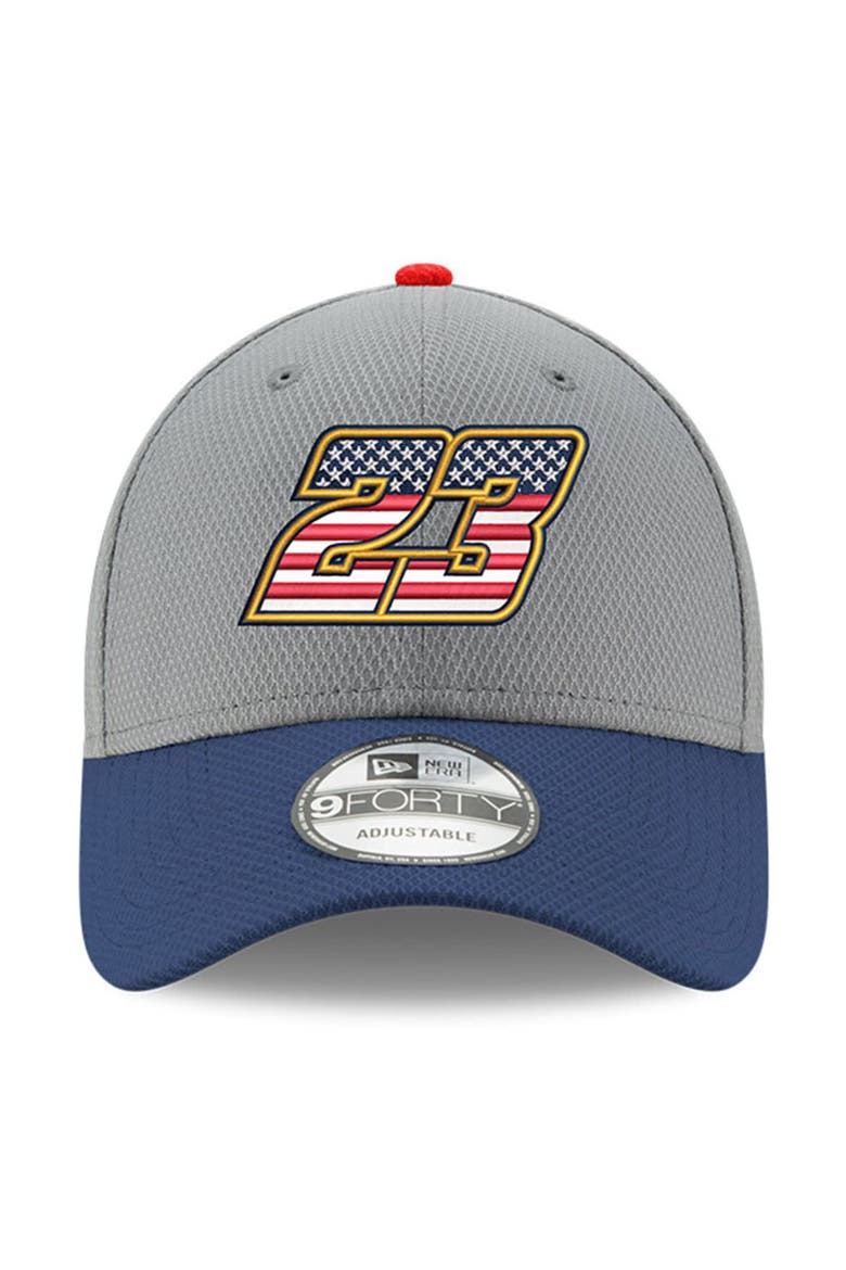 Men's New Era  Gray/Navy Bubba Wallace Salute 9FORTY Adjustable Hat, Alternate, color, Gray