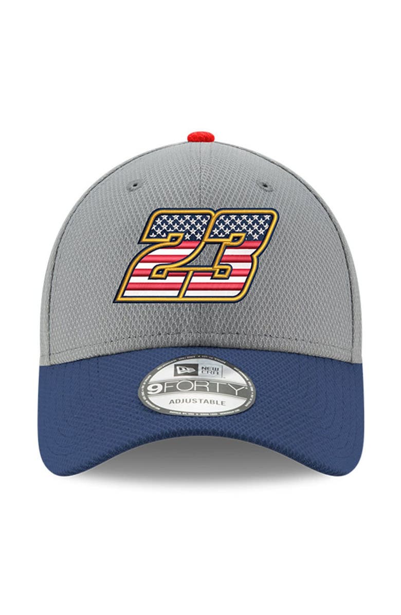 New Era Men's New Era Gray/Navy Bubba Wallace Salute 9FORTY Adjustable Hat, Alternate, color, Gray