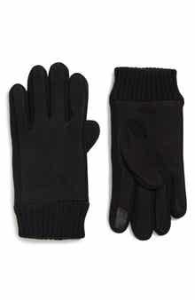 Calvin Klein Knit Cuff Suede Gloves
