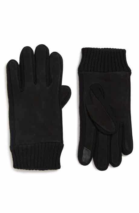 Calvin Klein Knit Cuff Suede Gloves