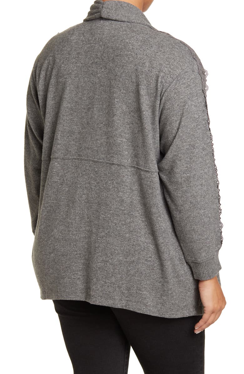 Wit & Wisdom Lace Panel Cardigan, Alternate, color, 