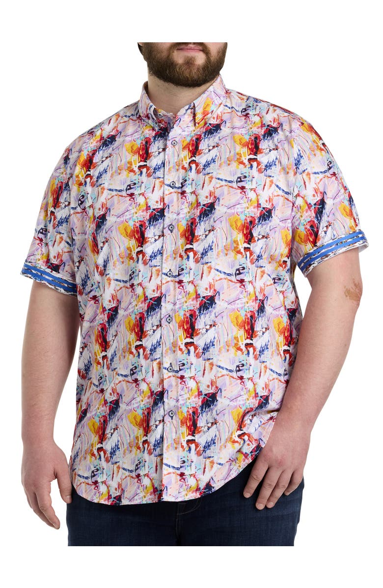 Robert Graham DXL Big & Tall Ledger Sport Shirt, Alternate, color, Multi
