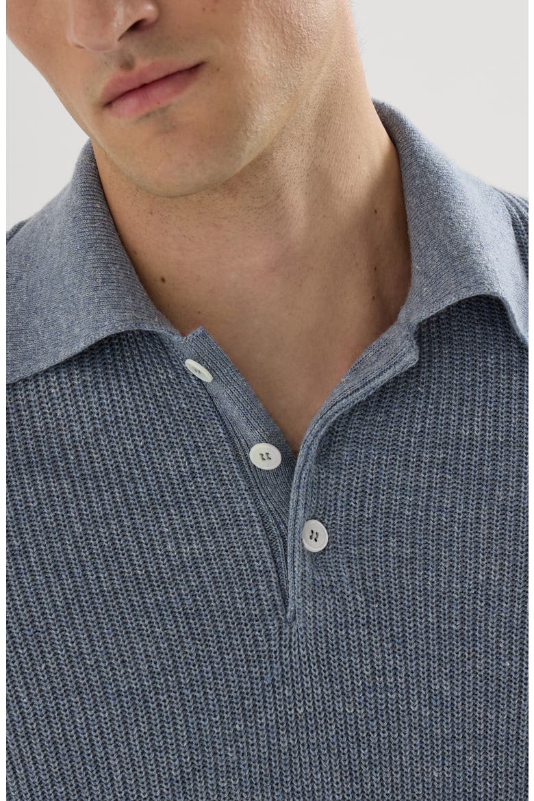 Half English rib knit polo, Alternate, color, Slate