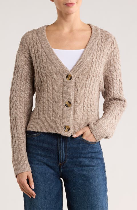 V-Neck Crop Cardigan