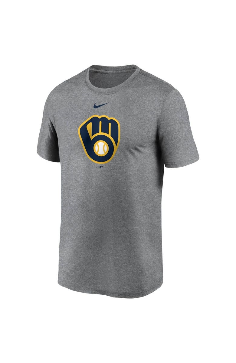 Nike Men's Nike Gray Milwaukee Brewers Large Logo Legend Performance T-Shirt, Alternate, color,