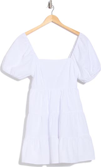 Seersucker Puff Sleeve Minidress