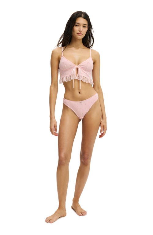 Cotton On Body Sophie Cotton Pointelle Longline Bralette In Pink