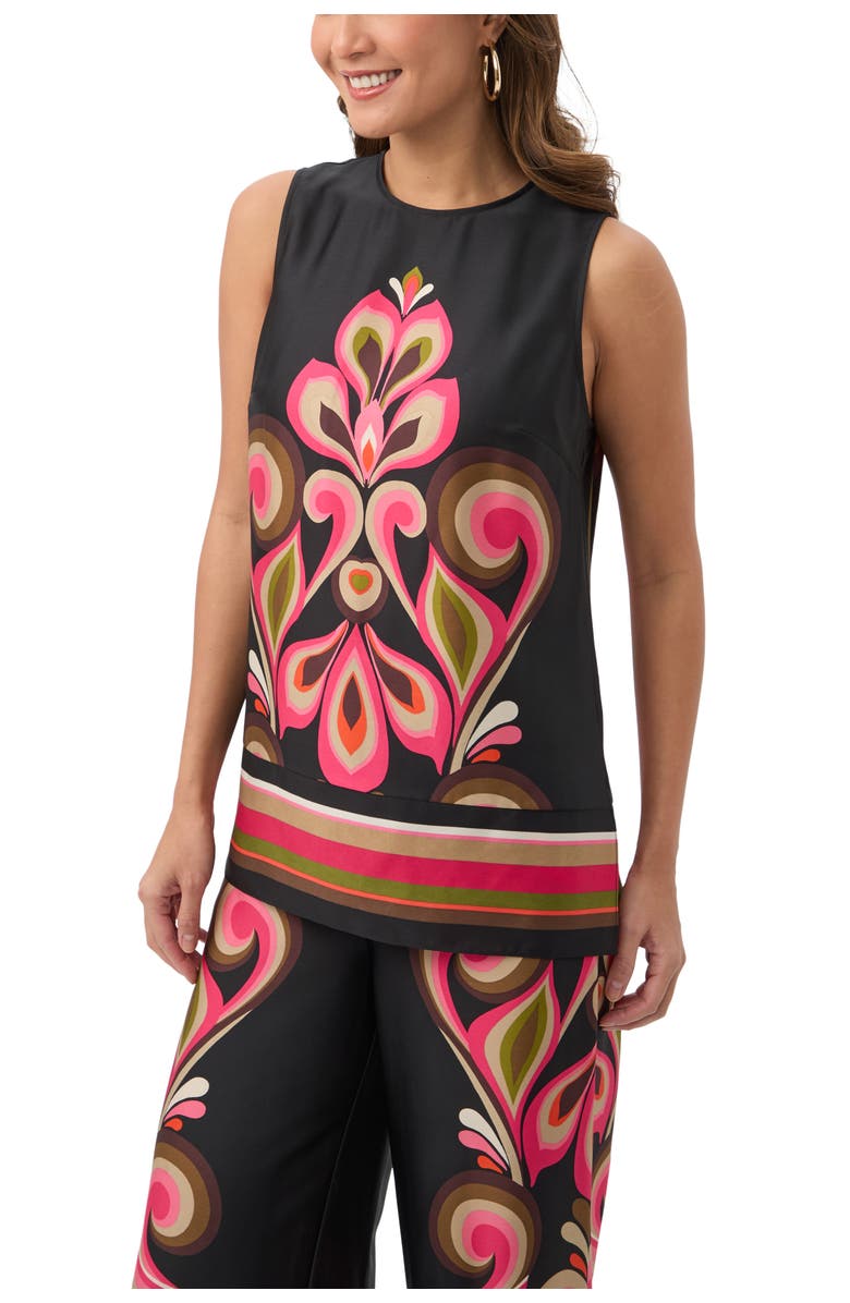 Trina Turk Malema Border Print Sleeveless Top, Alternate, color, Multi