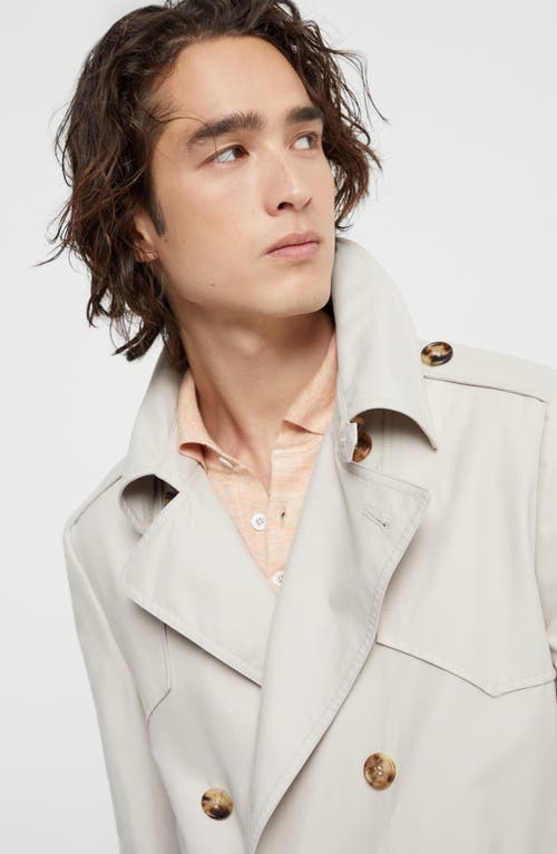 Brunello Cucinelli Water Resistant Trench Coat In Cool Beige