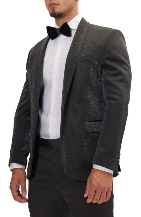 Metallic Sparkle Tuxedo Jacket