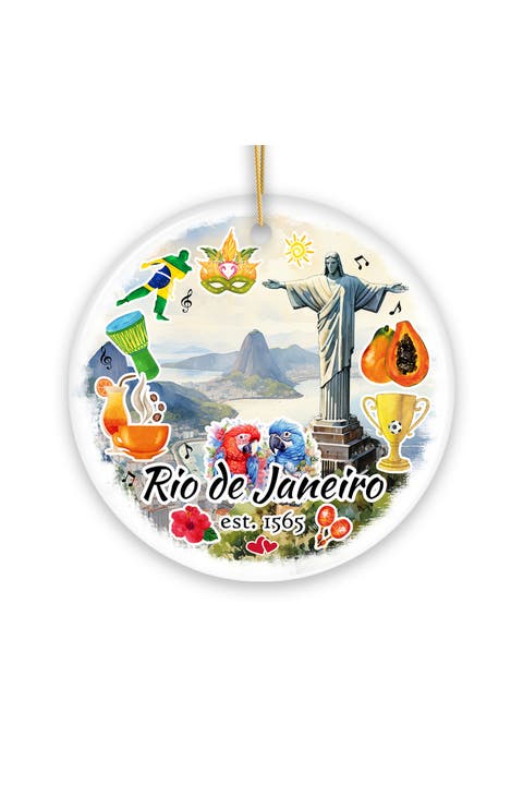 Rio De Janeiro Christ The Redeemer Ceramic Ornament
