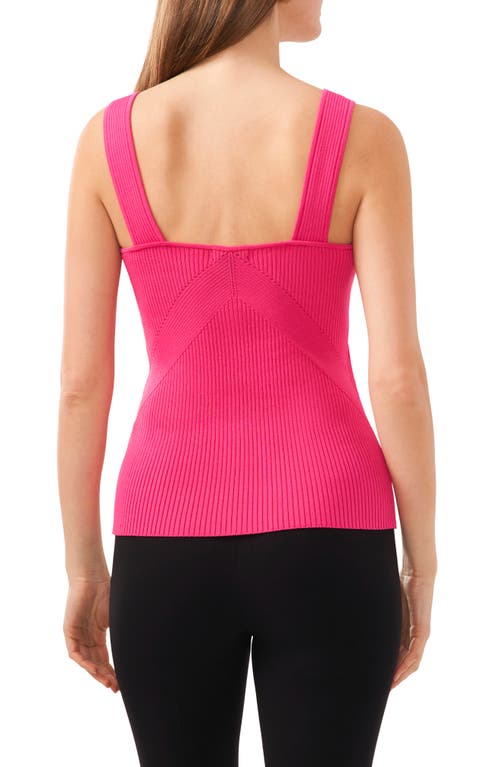 Halogen Traveling Rib Sweater Tank In Magenta Pink