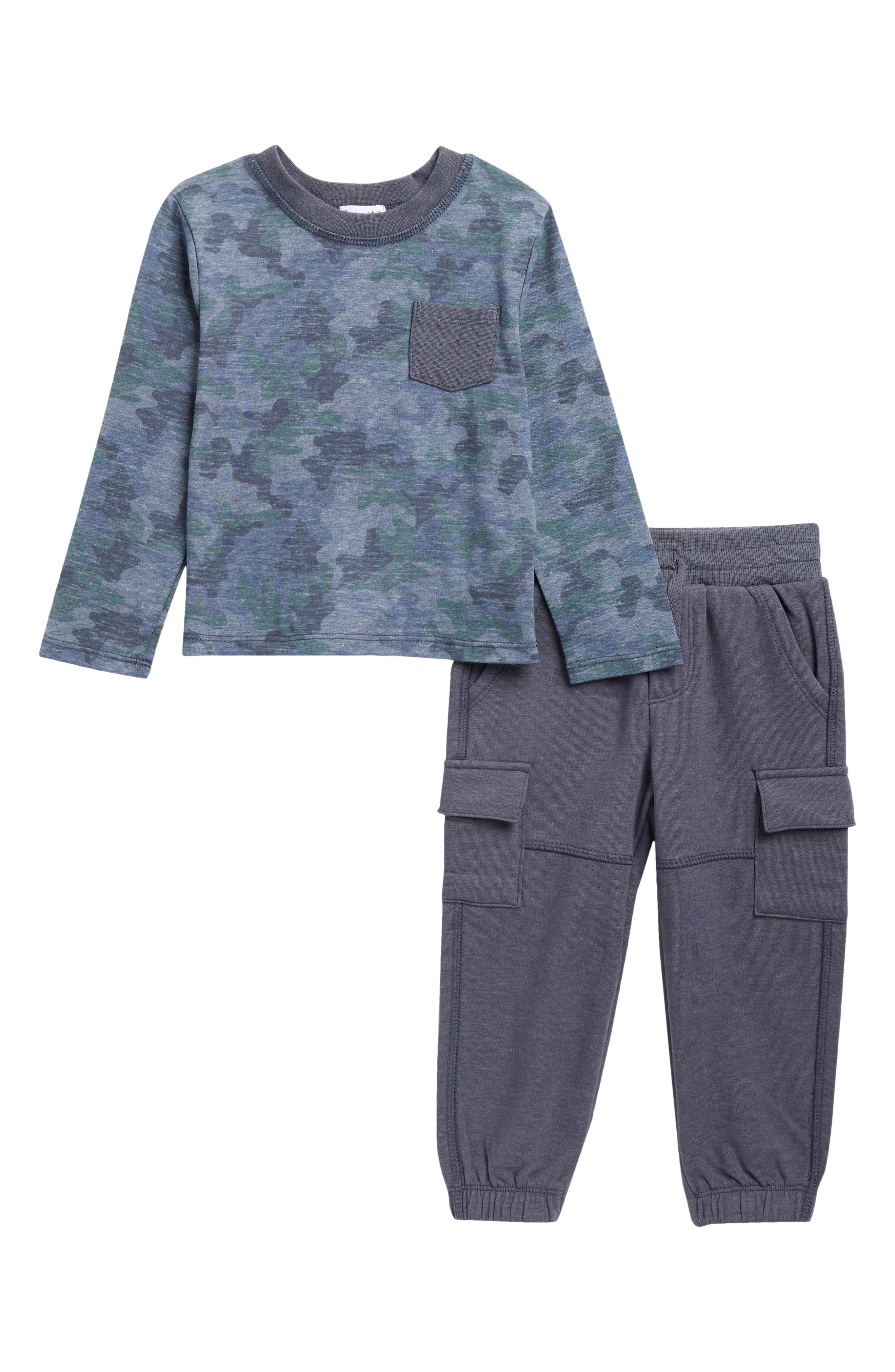 Kids' Scenic Route Camo Long Sleeve T-Shirt & Cargo Joggers Set