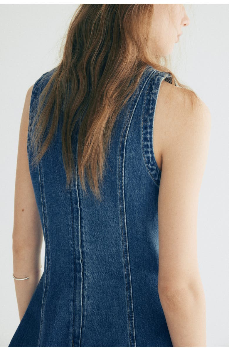 H&M Flared-skirt Denim Dress, Alternate, color, Denim Blue