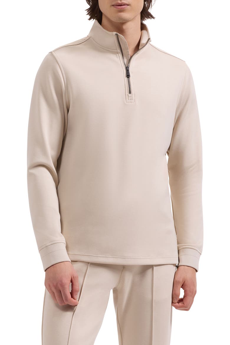Soft Touch Quarter Zip Sweatshirt, Main, color, ALMOND