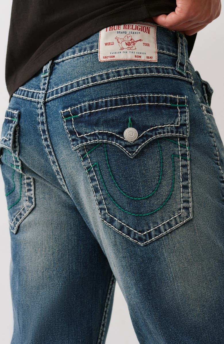 True Religion Ricky Flap Pocket Straight Leg Jeans, Alternate, color, Medium Muggy