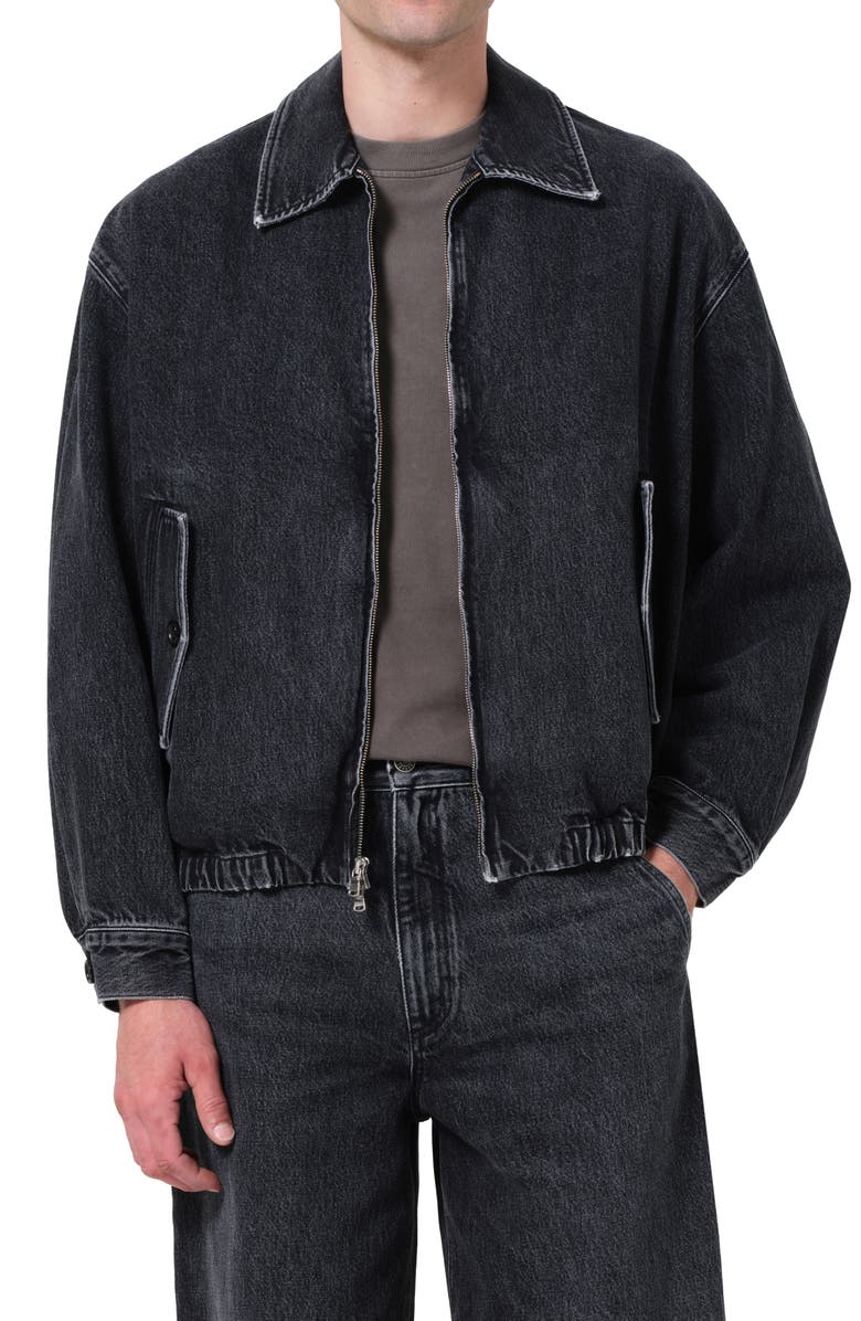 AGOLDE Torres Zip Denim Jacket, Main, color, Brampton W/ Black