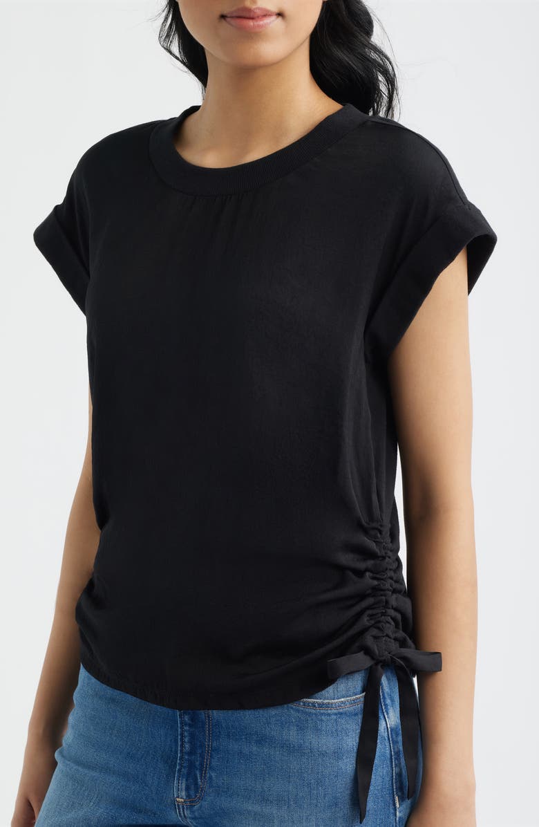 CITY BLUES Mixed Media Drawstring T-Shirt, Alternate, color, 