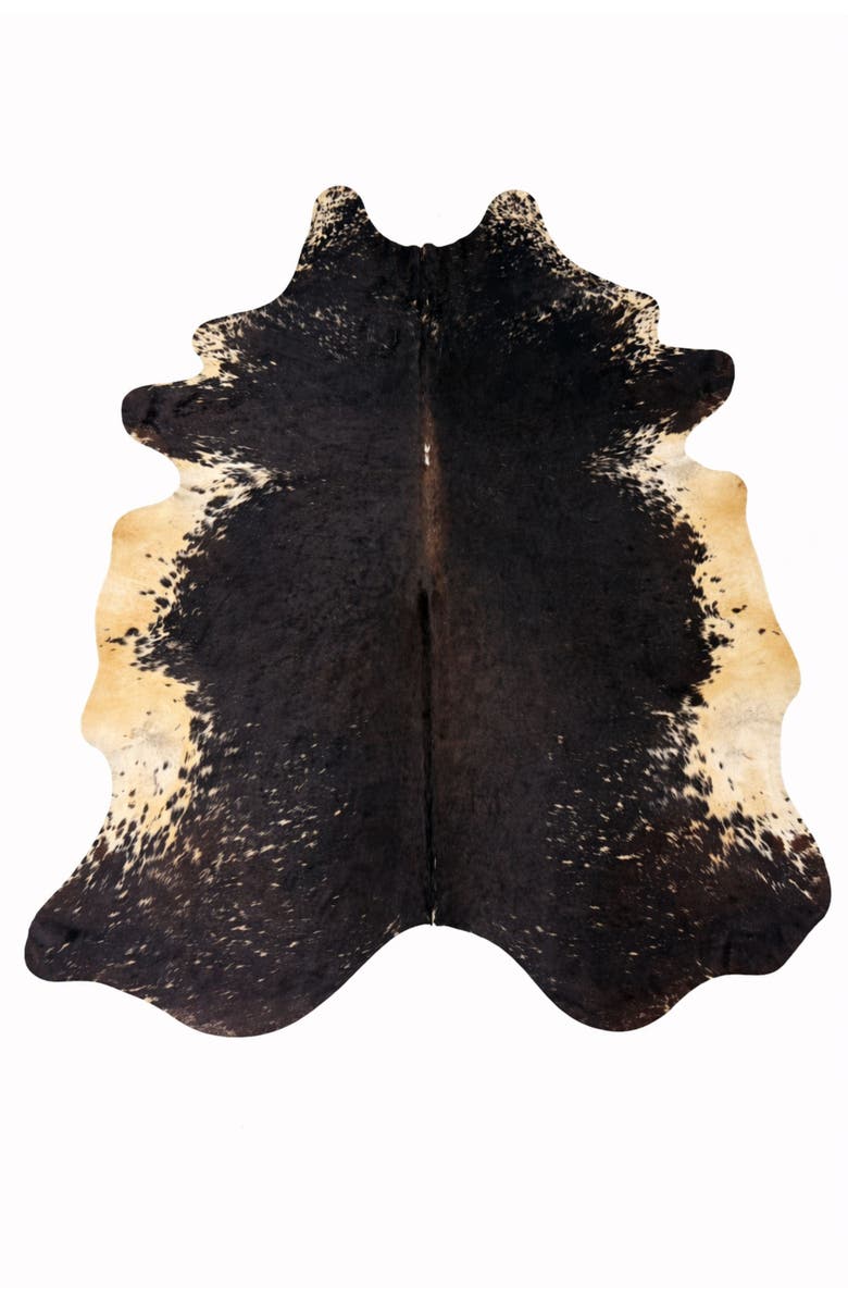 Rhacam Eco Hides RH Rugs Audrey Black Speckled Cowhide Rug 7'8" × 6'2", Main, color, Black Speckled