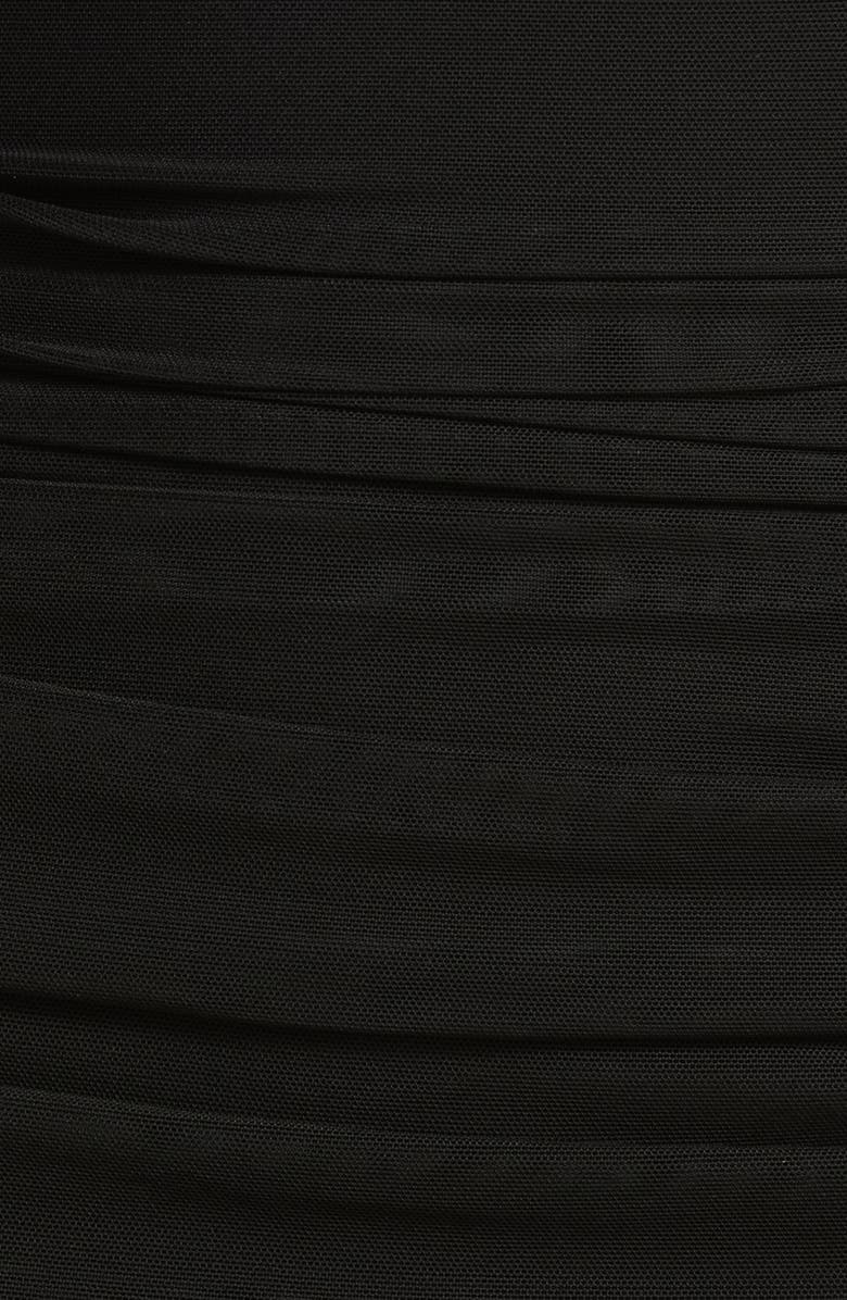 Norma Kamali Mesh Plunge Skirted One-Piece Swimsuit, Alternate, color, 