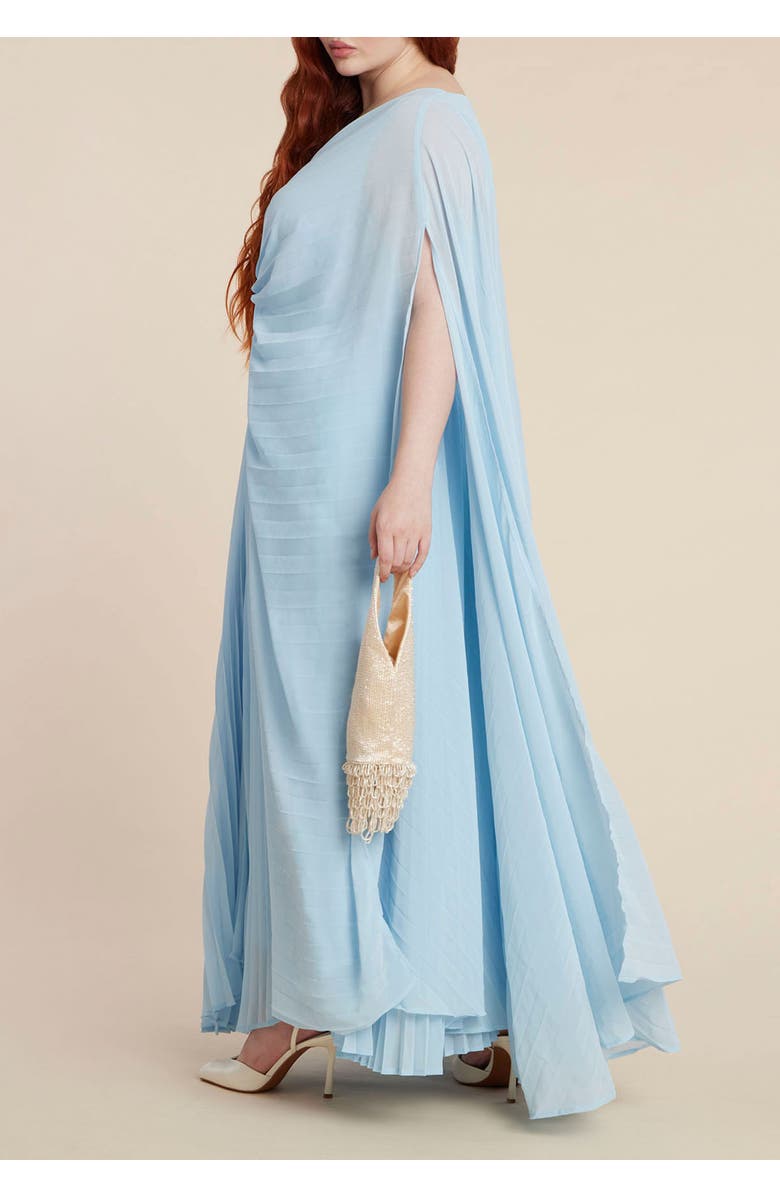 ELOQUII Pleated Cape Gown, Alternate, color, 