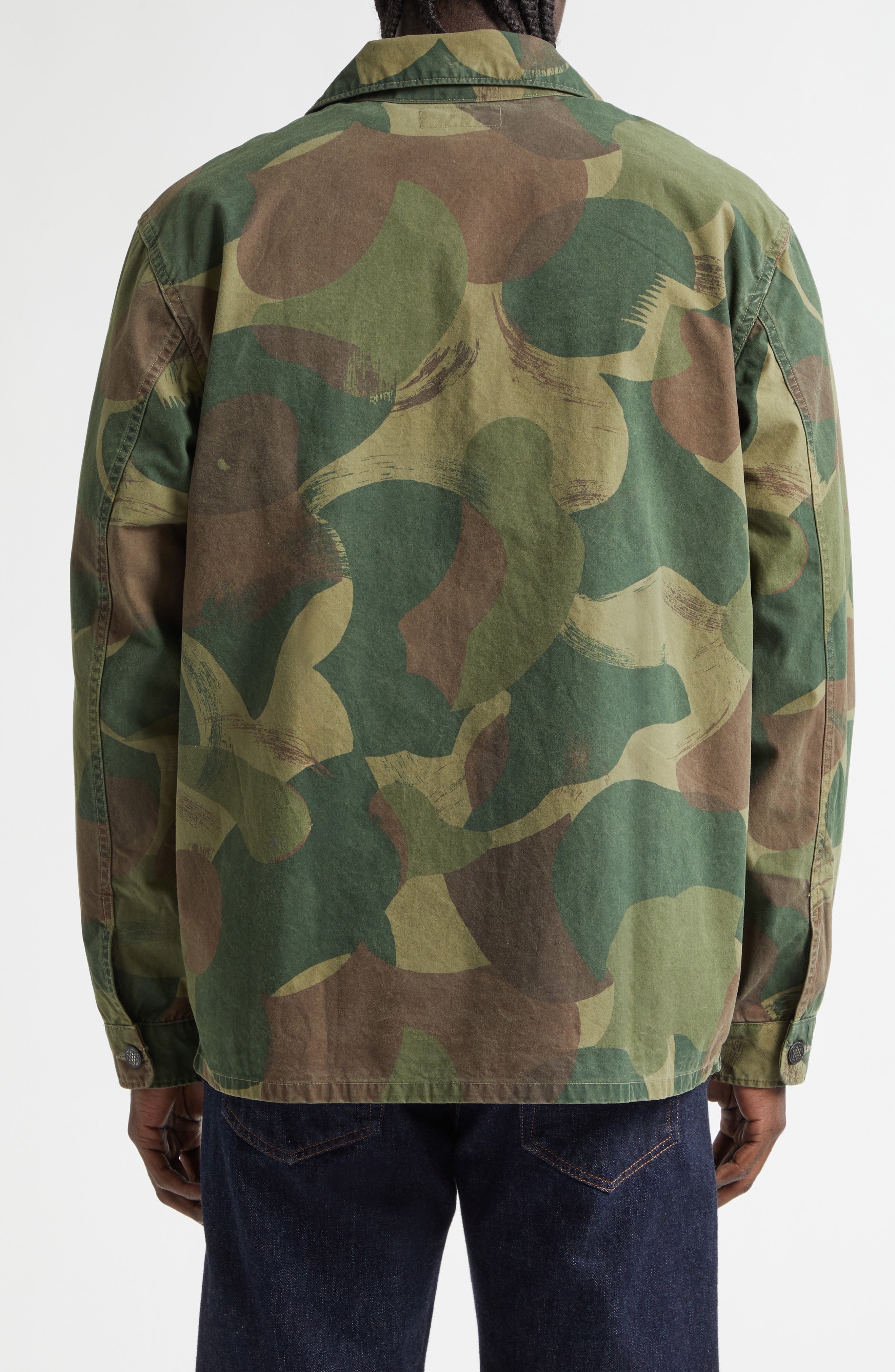 Camo Print Cotton Poplin Button-Up Overshirt - image 2