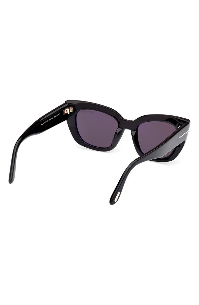 TOM FORD Athena 53mm Cat Eye Sunglasses, Alternate, color, Shiny Black / Smoke
