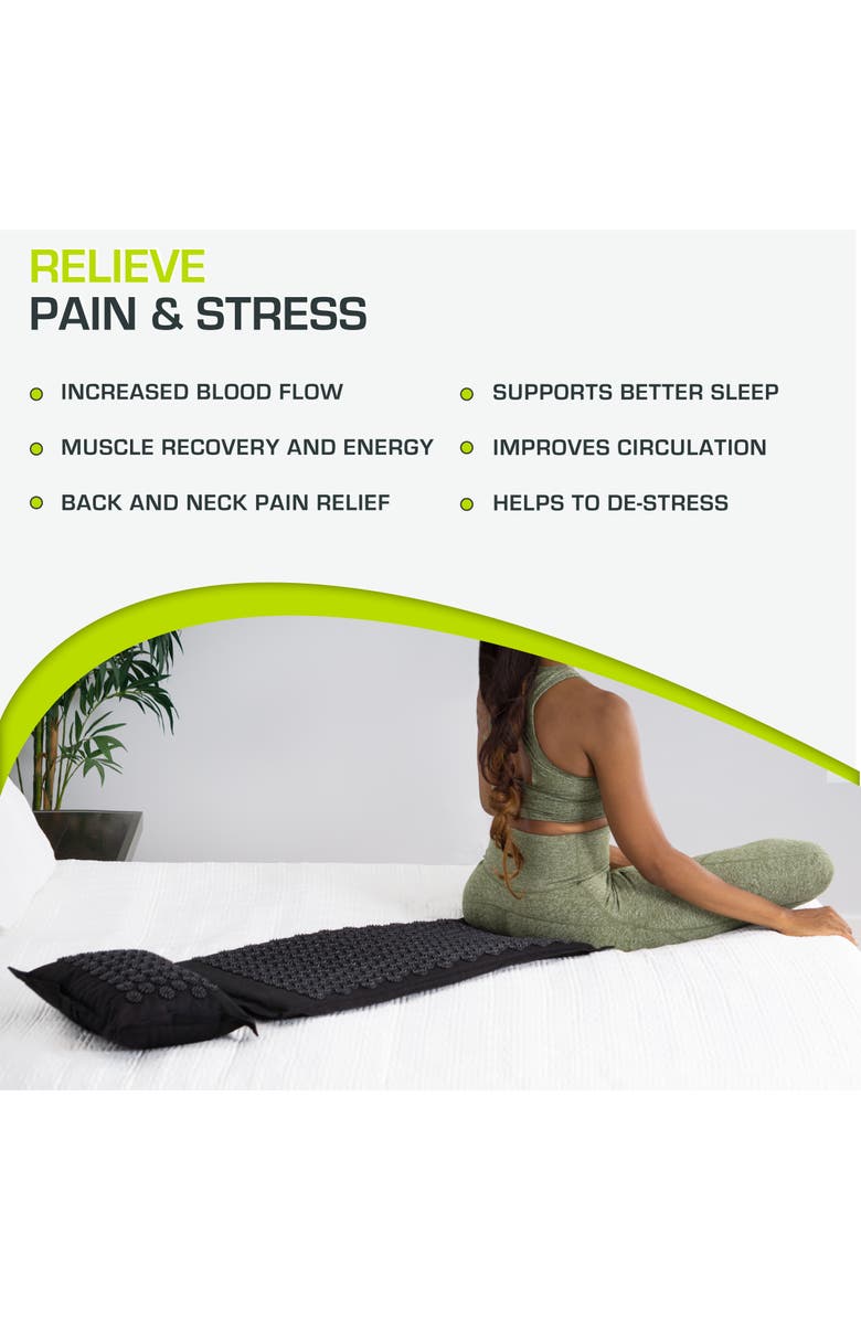 ProsourceFit Ki Acupressure Mat and Pillow Set, Alternate, color, Black Pearl