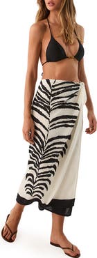 ViX Paula Hermanny Flora Placement Print Cotton Cover-Up Pareo