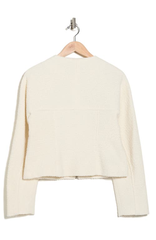 Derek Lam 10 Crosby Prewett Zip Front Crop Tweed Jacket In Neutral