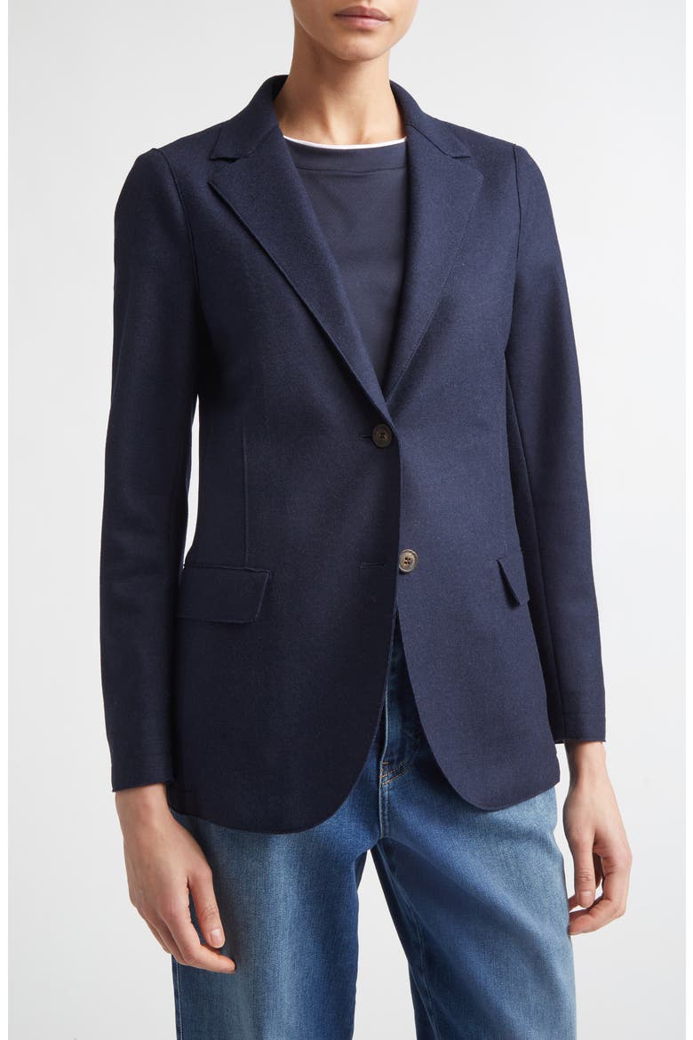 Wool Blend Flannel Blazer with Removable Hooded Bib, Alternate, color, 11 BLUE