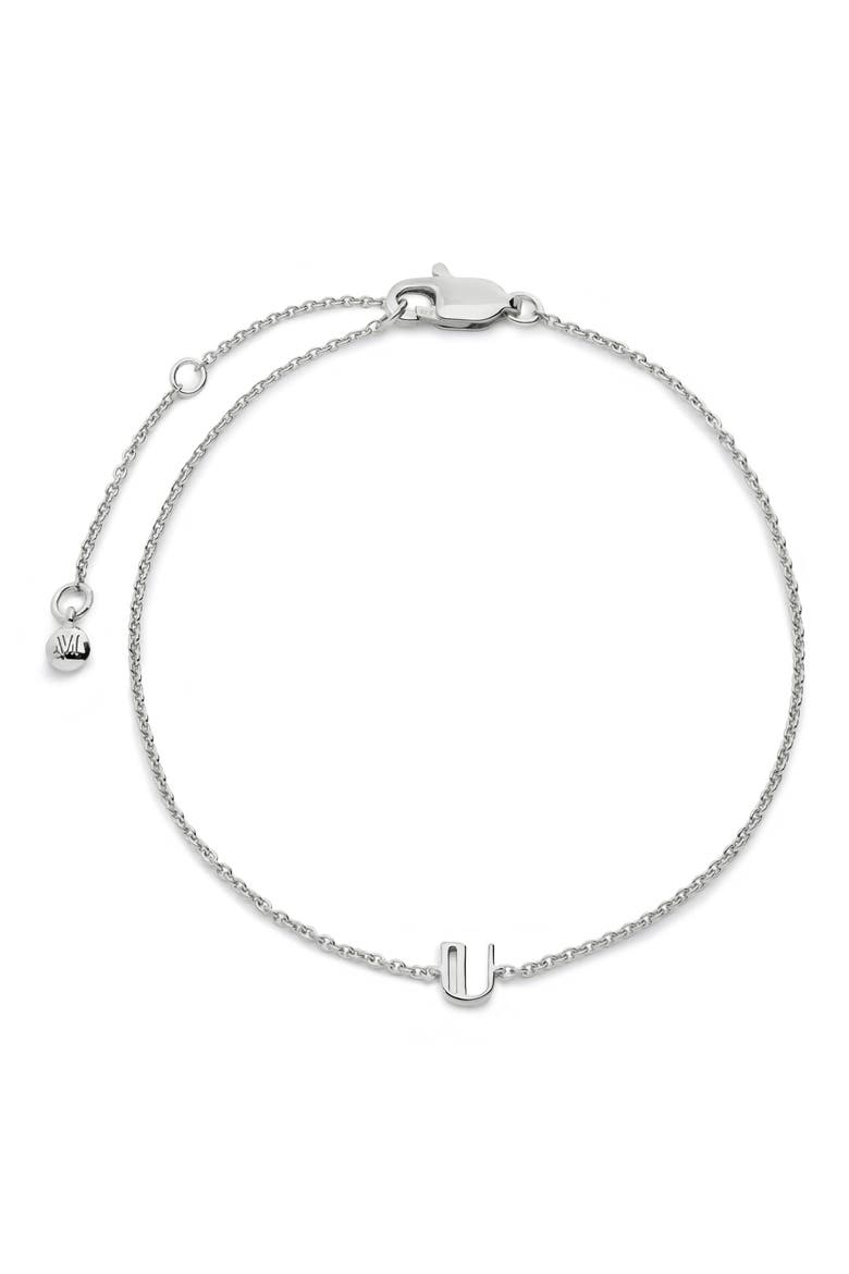 Initial Pendant Bracelet, Main, color, STERLING SILVER U