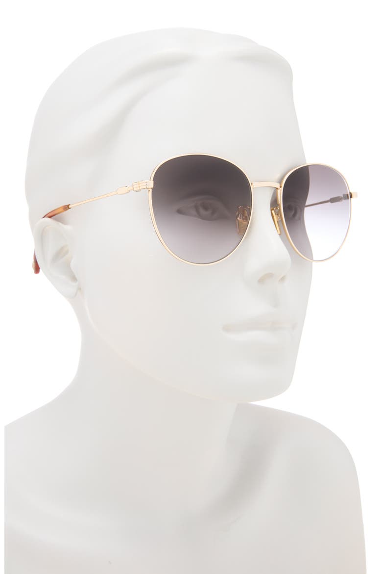 Gradient Round Sunglasses, 57mm, Alternate, color, GOLD GOLD GREY