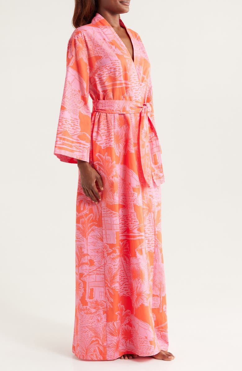 KILO BRAVA Print Cotton Maxi Robe, Alternate, color, 
