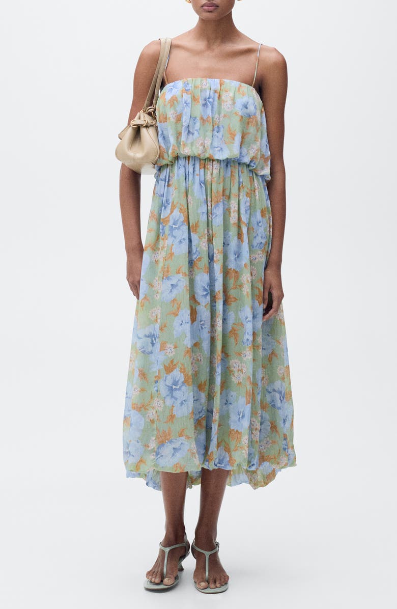 MANGO Floral Blouson Sundress, Main, color,