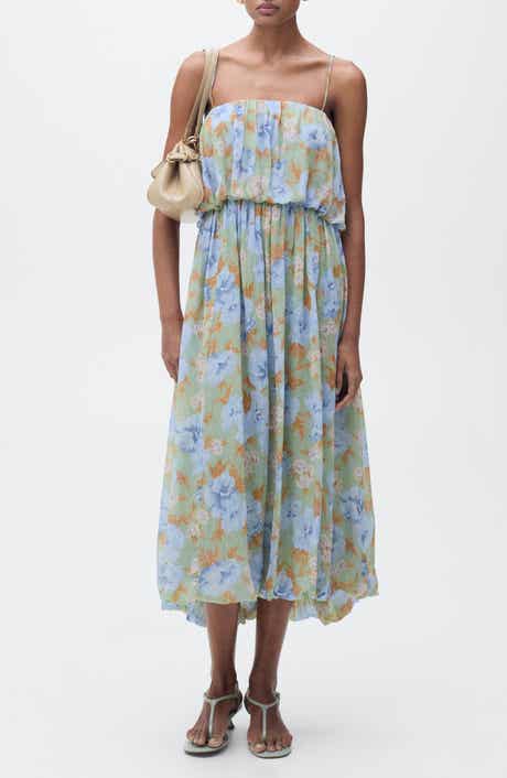 MANGO Floral Blouson Sundress
