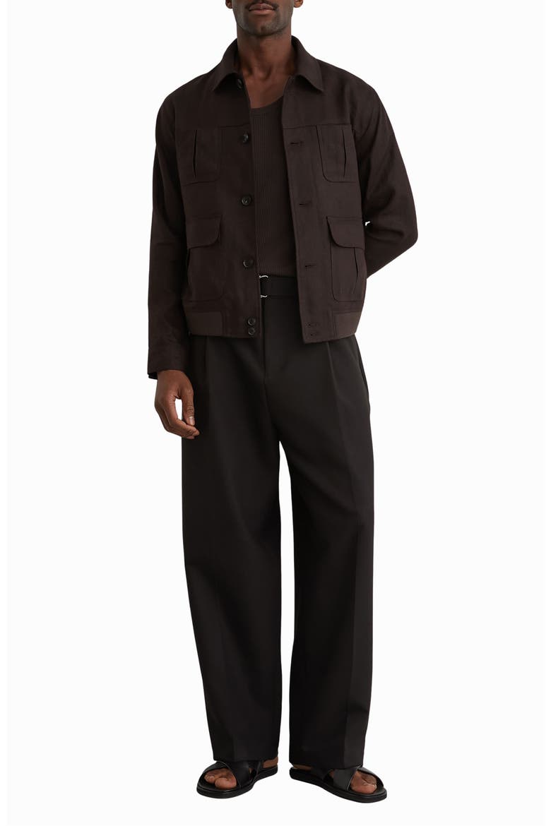Adam Linen Utility Jacket, Alternate, color, CHOCOLATE BROWN