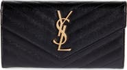 Saint Laurent Monogramme Logo Leather Flap Wallet